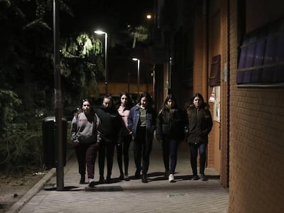 Componentes de la asociación Rebeldía Usera, mujeres que han sido acosadas en las calles del barrio. 