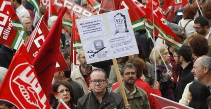 Manifestantes en la marcha del domingo en Sevilla.