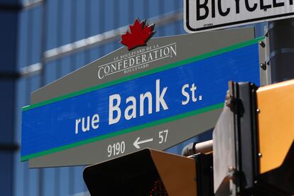 Bank Street, enfrente del Banco Central de Canadá, en Ottawa