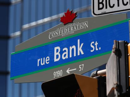 Bank Street, enfrente del Banco Central de Canadá, en Ottawa