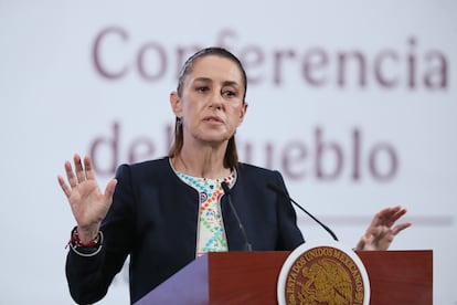Claudia Sheinbaum en el Palacio Nacional de Ciudad de México.