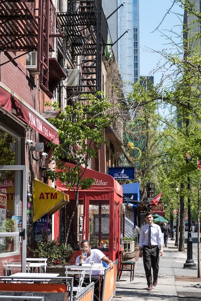 Restaurant Row en el Theater District de Manhattan.