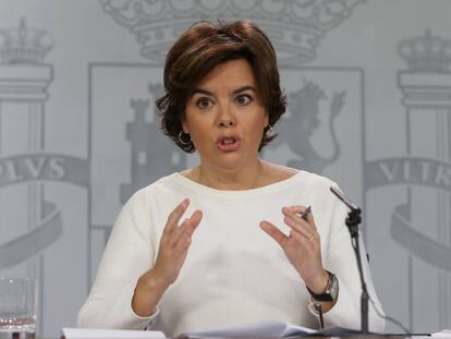 La vicepresidenta del Govern, Soraya S&aacute;enz de Santamar&iacute;a.