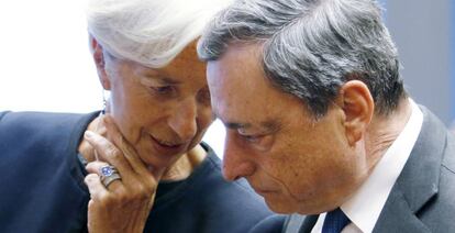 Christine Lagarde y Mario Draghi, en una imagen de archivo.