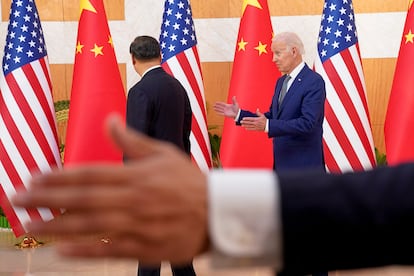 Joe Biden and Xi Jinping at the G20 summit in Bali, Indonesia, in November.