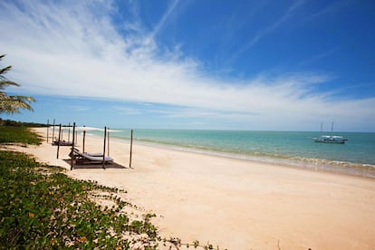 Playa del hotel Fazenda São Francisco do Corumbau, en Prado (Bahía).