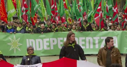 Simpatizantes 'abertzales', en una manifestación por la independencia.