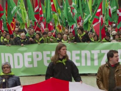 Simpatizantes 'abertzales', en una manifestación por la independencia.