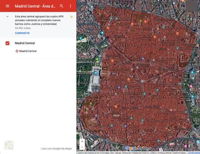 Madrid Central en Google myMaps.