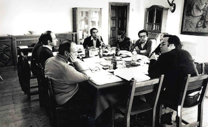Reunión de los padres de la Constitución en el Parador de Gredos, en febrero de 1978.