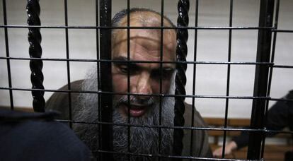 Abu Qatada en los juzgados de Ammán tras su absolución.