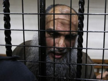 Abu Qatada en los juzgados de Amm&aacute;n tras su absoluci&oacute;n.