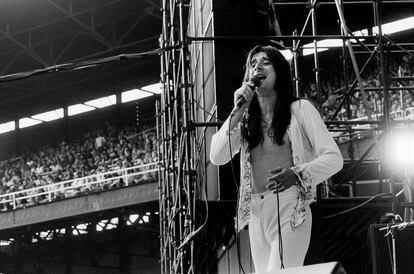 Steve Perry en un concierto de Journey en Chicago, en agosto de 1979. 