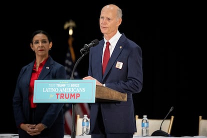 El senador por Florida Rick Scott, en un acto de campaña de octubre.