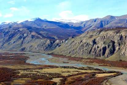 Valle del río de las Vueltas, en los alrededores de El Chaltén, en Argentina.