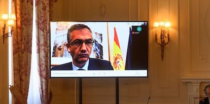 Pablo Hernández de Cos, durante su intervención.