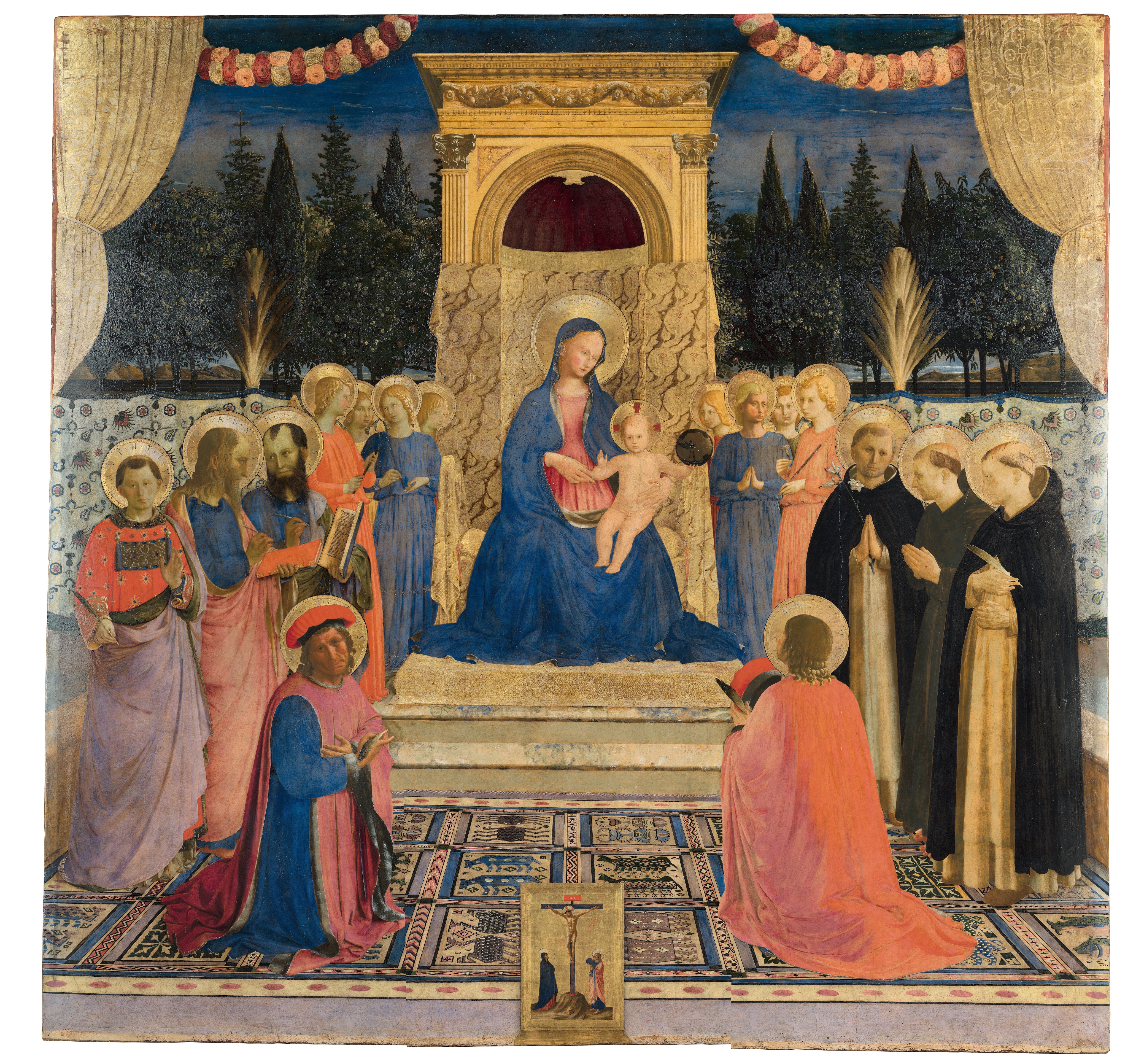 'Altar de San Marcos' (1438-1442), obra de Fra Angelico expuesta en el Palazzo Strozzi de Florencia como parte de la exposición 'Fra Angelico'.