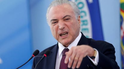 O presidente Temer em pronunciamento nesta sexta-feira.