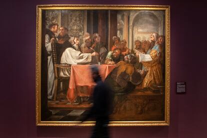 'San Jerónimo disputando con los doctores' (1657), un óleo de Valdés Leal que salió de España hace 200 años, en el Museo de Bellas Artes de Sevilla. / PACO PUENTES
