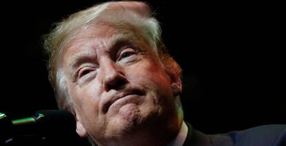 El presidente de Estados Unidos, Donald Trump, durante una charla en Elkhart, Indiana.