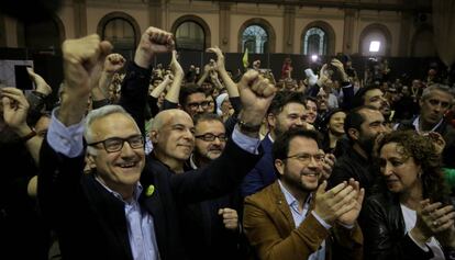 ERC celebra els resultats de les eleccions municipals.