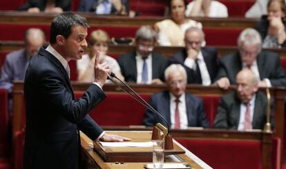 Valls, este martes antes del voto sobre Grecia en el Parlamento francés.