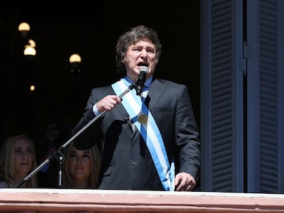 Javier Milei, presidente de Argentina, el 10 de diciembre pasado, cuando asumió el cargo.