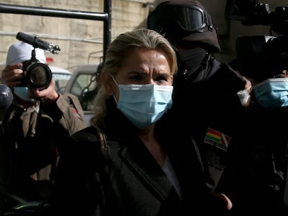 Jeannine Añez, durante su detención en marzo de 2021.
