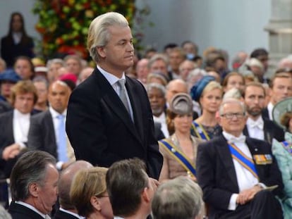Geert Wilders, durante la entronizaci&oacute;n del rey Guillermo-Alejandro.