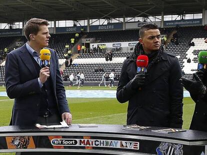 Comentaristas de f&uacute;tbol de BT Sport, en un Hull City-Newcastle.