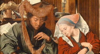 El cambista y su mujer Marinus van Reymerswaele ( 1539 Museo Nacional del Prado).