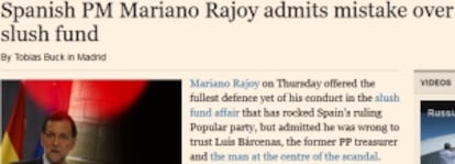 El título del 'Financial Times'.