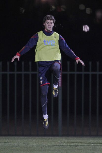 Fernando Llorente, durante el entrenamiento de ayer en Potchesfstroom.