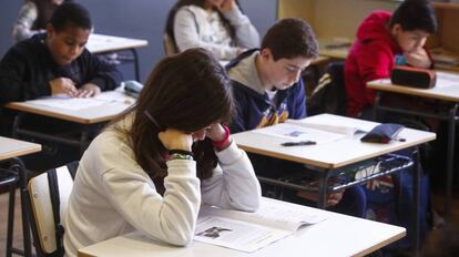 Alumnos de primaria en un colegio de Madrid. 