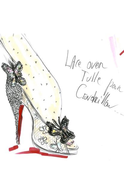 Christian Louboutin hizo su propia interpretación del zapato de Cenicienta.