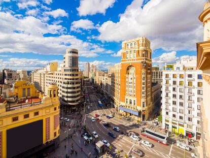 Una imagen de la Gran Vía de Madrid. GETTY