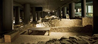 El yacimiento romano en el subsuelo del Museo de  Badalona.