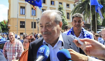 Carlos Slim, en Oviedo, la semana pasada.