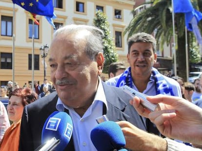 Carlos Slim, en Oviedo, la semana pasada.