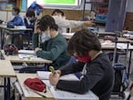 Estudiantes de primaria de un colegio público de Valencia.