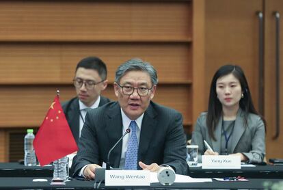 El ministro de comercio chino, Wang Wentao, el pasado 30 de marzo.