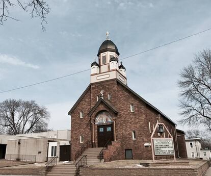 Iglesia ortodoxa de San Miguel y San Jorge, en Minneapolis, donde Karkoc construyó la sacristía y fue presidente parroquial.