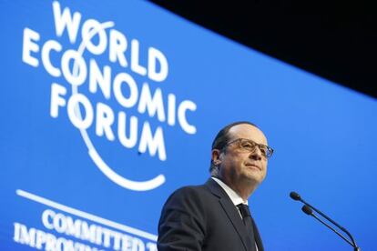François Hollande, el pasado viernes en Davos.