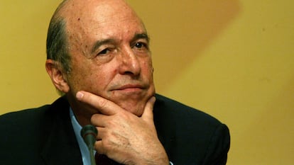 El ex primer ministro griego Costas Simitis, atendía una cumbre de la UE en Chalkidiki (Grecia), en junio de 2003.