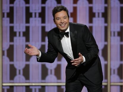 Jimmy Fallon durante a cerimônia de entrega do Globo de Ouro.