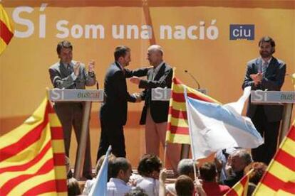De izquierda a derecha, Artur Mas, Josu Jon Imaz, Josep Antoni Duran Lleida y Anxo Quintana.