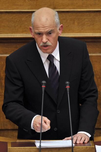 El primer ministro George Papandreu, el miércoles en el Parlamento.