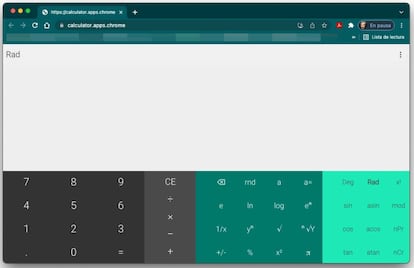 Nueva calculadora de Chrome.