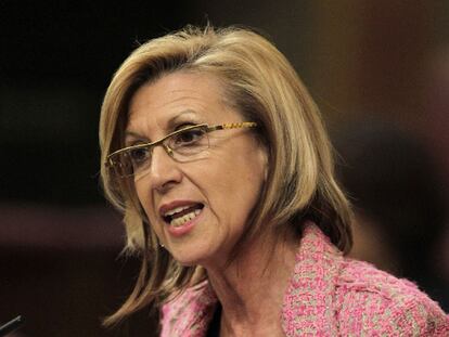 Rosa Díez, durante su intervención ayer en el debate.