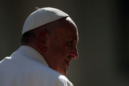 El papa Francisco, hoy en la audiencia semanal. 